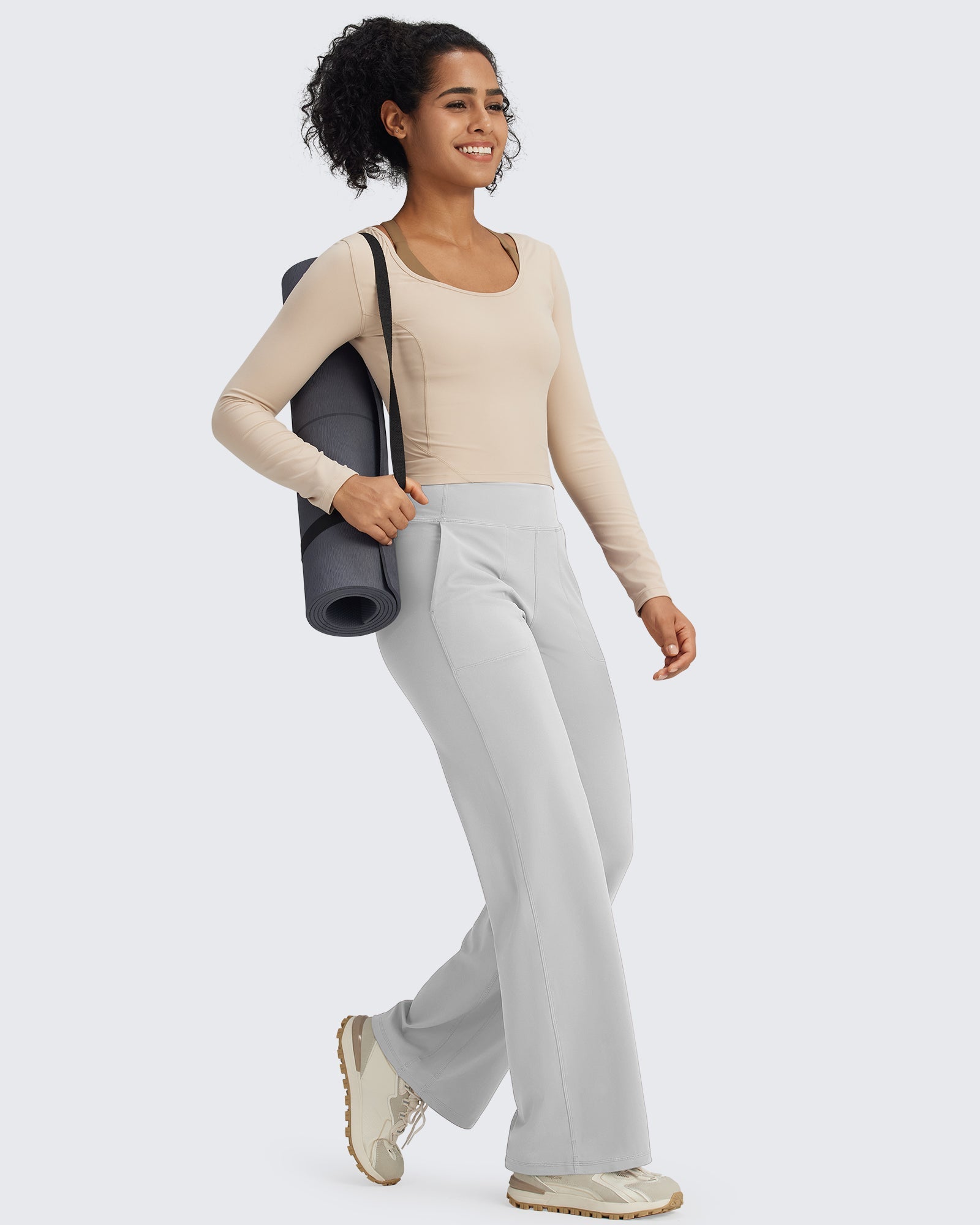 G4Free Activewear BareFeel Seamless High-Waist Dressy Pants #Black / S-Black / M-Black / L-Black / XL-Black / XXL-Black / XS-Blue grey / S-Blue grey / M-Blue grey / L-Blue grey / XL