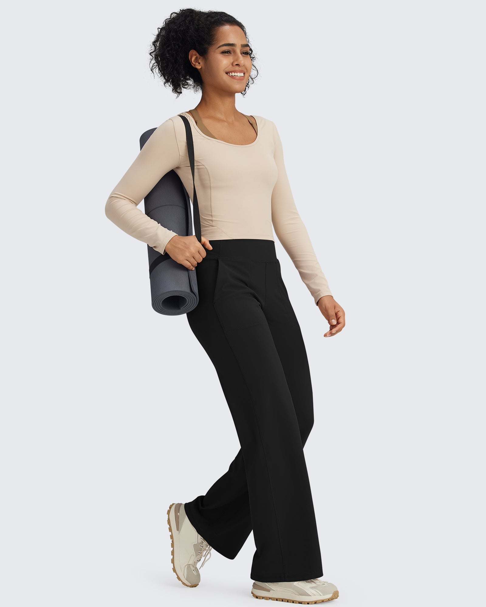 G4Free Activewear BareFeel Seamless High-Waist Dressy Pants #Black / S-Black / M-Black / L-Black / XL-Black / XXL-Black / XS-Blue grey / S-Blue grey / M-Blue grey / L-Blue grey / XL