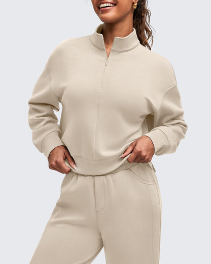 Smoofit Half-Zip Mock Neck Long Sleeve Sweatshirts