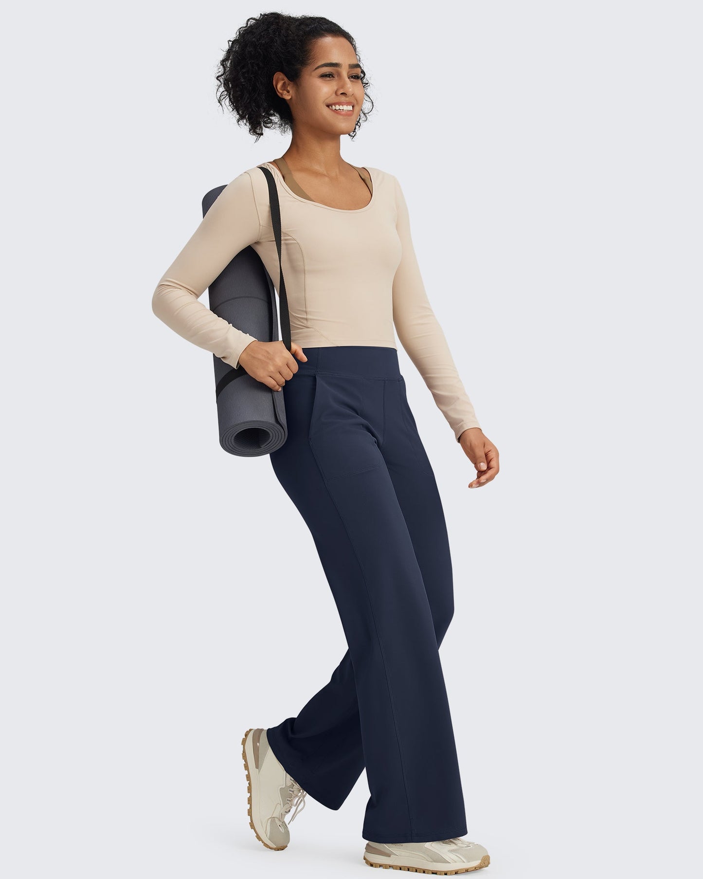 G4Free Activewear BareFeel Seamless High-Waist Dressy Pants 29 #Taupe / S-Taupe / M-Taupe / L-Taupe / XL-Taupe / XXL-Black / S-Black / M-Black / L-Black / XL-Black / XXL