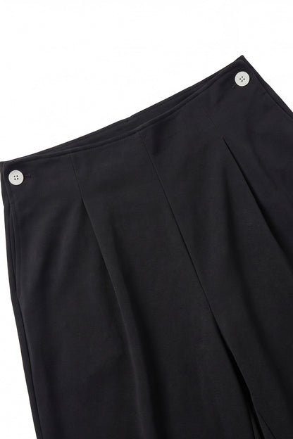 EASYSO Travel-Ready Ribbed Wide-Leg Pants – High-Rise Tailored Knit Trousers with Pockets