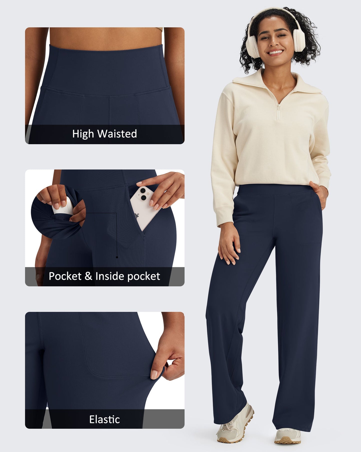 G4Free Activewear BareFeel Seamless High-Waist Dressy Pants 29 #Taupe / S-Taupe / M-Taupe / L-Taupe / XL-Taupe / XXL-Black / S-Black / M-Black / L-Black / XL-Black / XXL