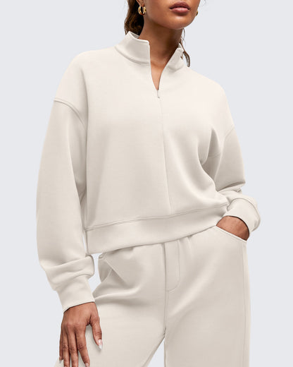 Smoofit Half-Zip Mock Neck Long Sleeve Sweatshirts