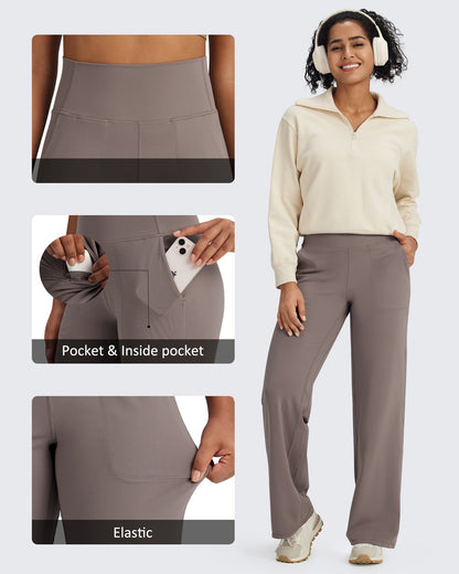 G4Free Activewear BareFeel Seamless High-Waist Dressy Pants 29 #Taupe / S-Taupe / M-Taupe / L-Taupe / XL-Taupe / XXL-Black / S-Black / M-Black / L-Black / XL-Black / XXL