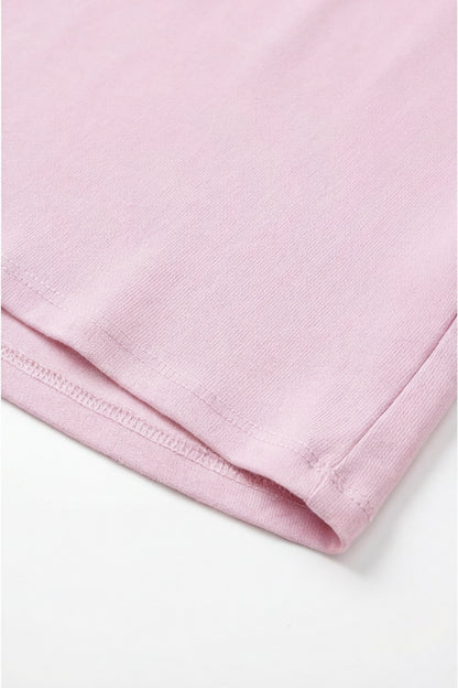 Geoflora Pink Eyelet Trim Sleeveless Tank Top - Casual Crew Neck Cotton Camisole