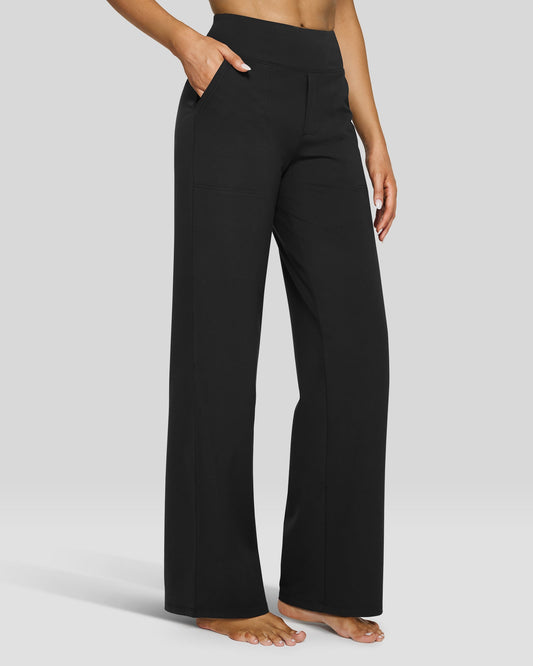 G4free Loose High-Waist Business Casual Pants #Black