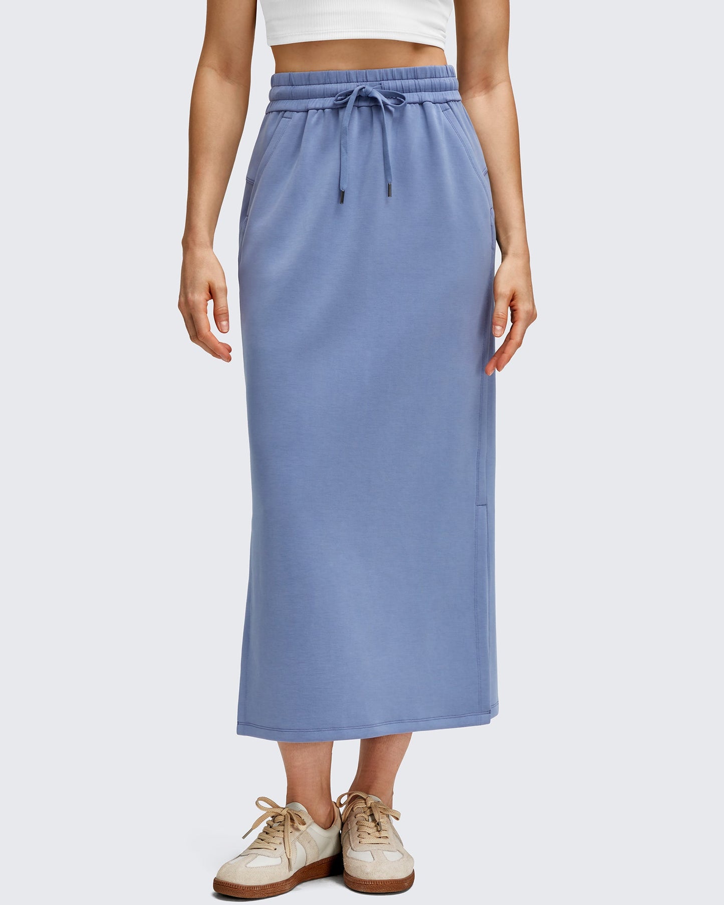 Smoofit Side Slits Drawstring Long Skirts