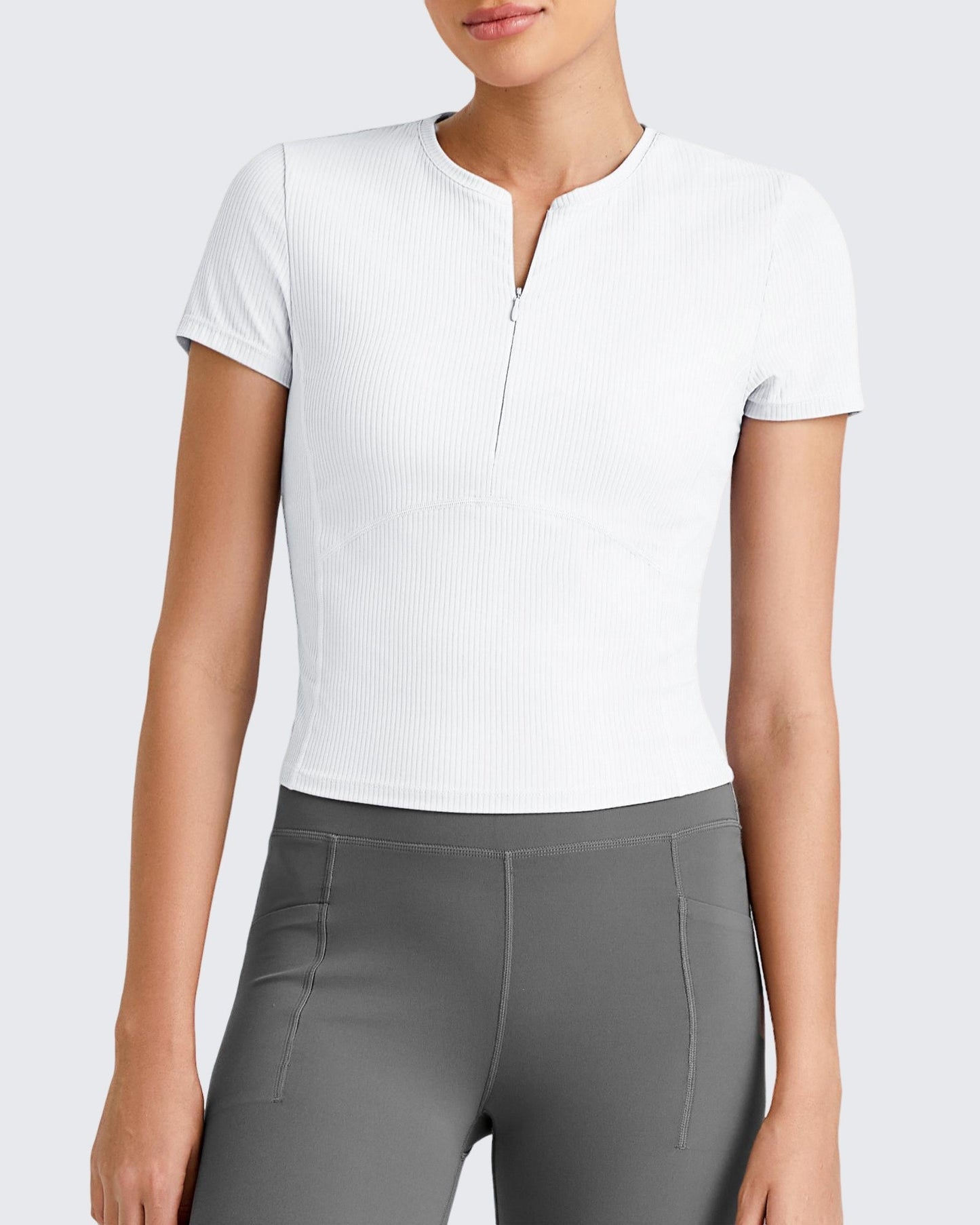 G4Free Activewear Ribbed Half Zip Slim Work Out Short Sleeve #Navy / S-Navy / M-Navy / L-Navy / XL-Navy / XS-Black / S-Black / M-Black / L-Black / XL-Black / XS