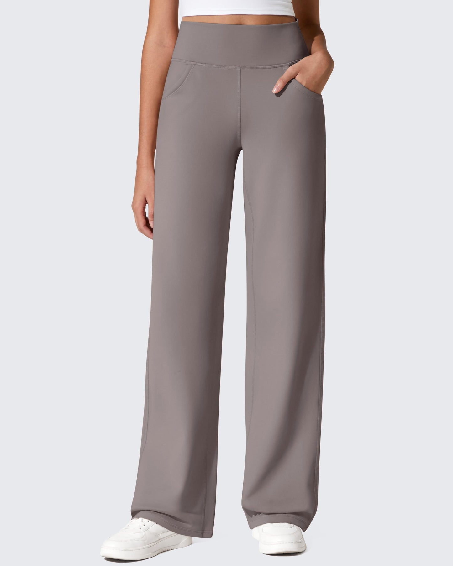 Fleece Lined High-Waist Loose Sweatpants