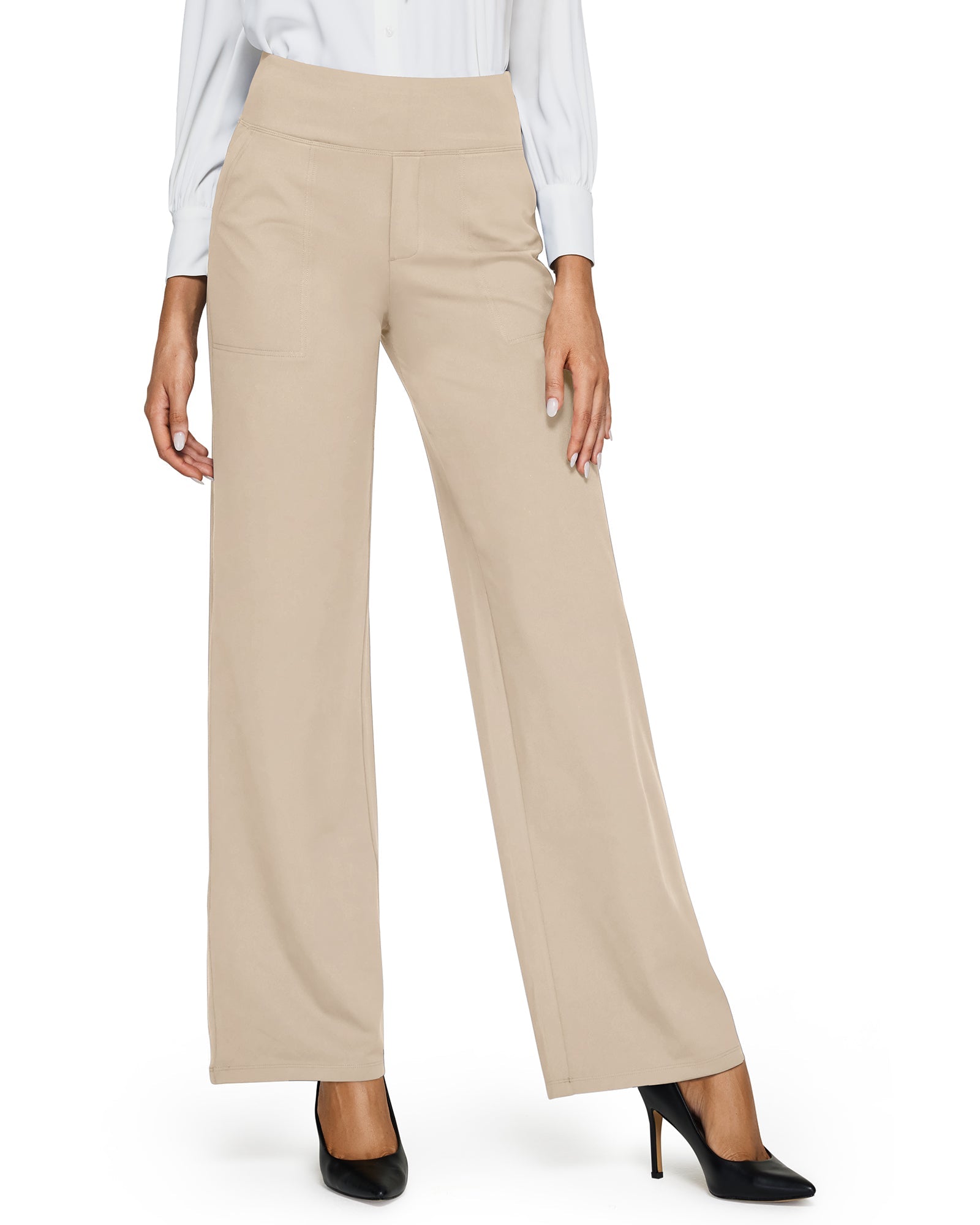 G4free Loose High-Waist Business Casual Pants #khaki