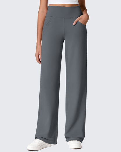 Fleece Lined High-Waist Loose Sweatpants