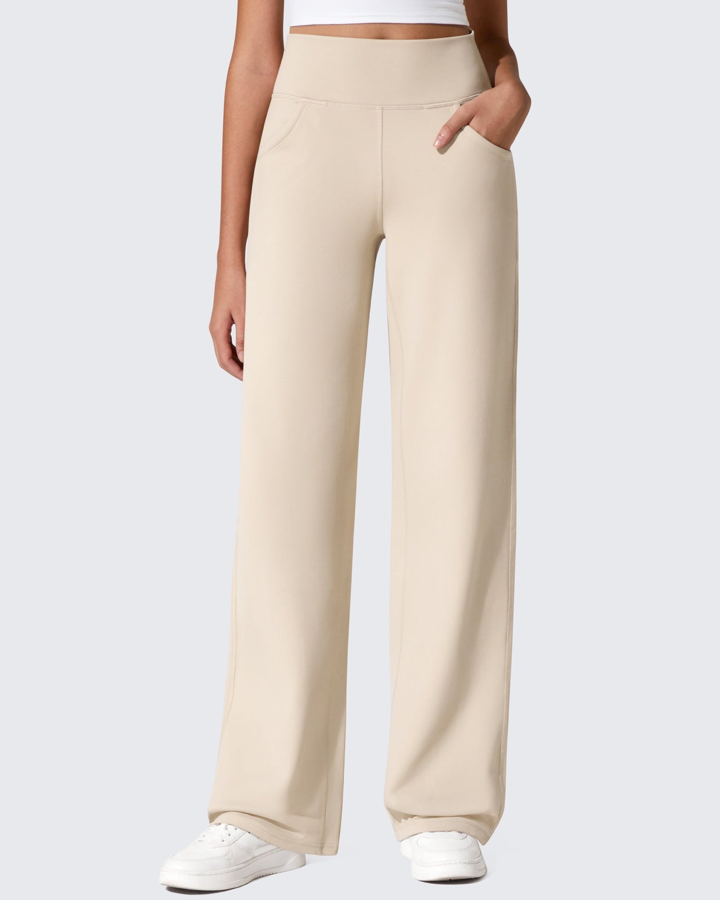 Fleece Lined High-Waist Loose Sweatpants