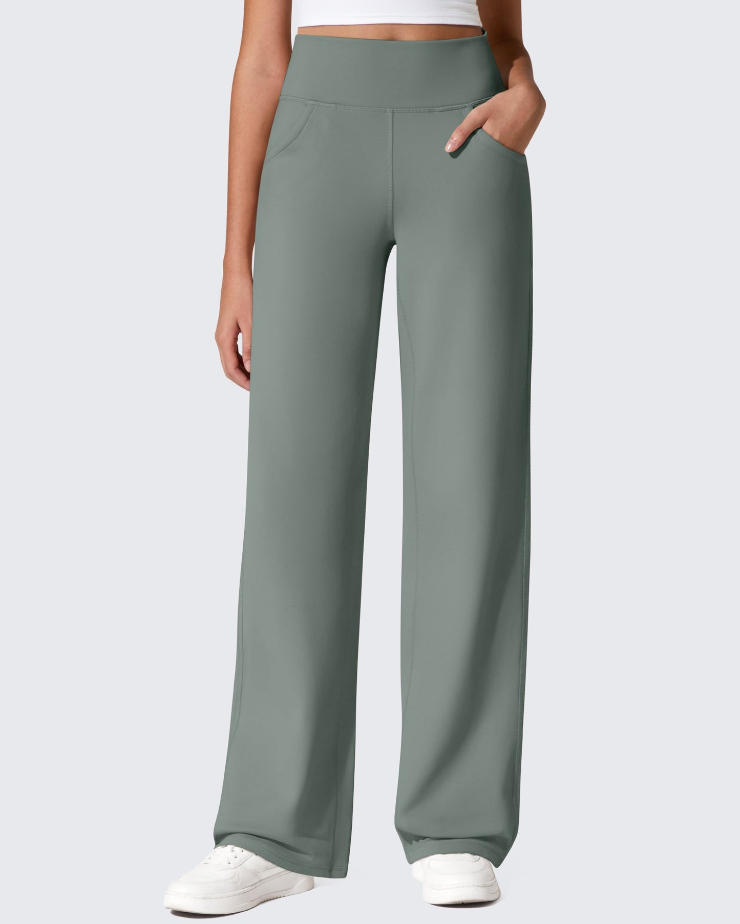 Fleece Lined High-Waist Loose Sweatpants