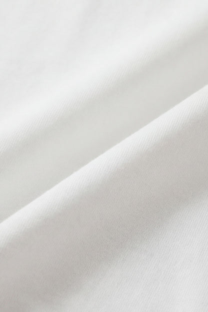 Geoflora White Eyelet Lace Panel Short Sleeve T-Shirt - Loose-Fit Casual Cotton Top