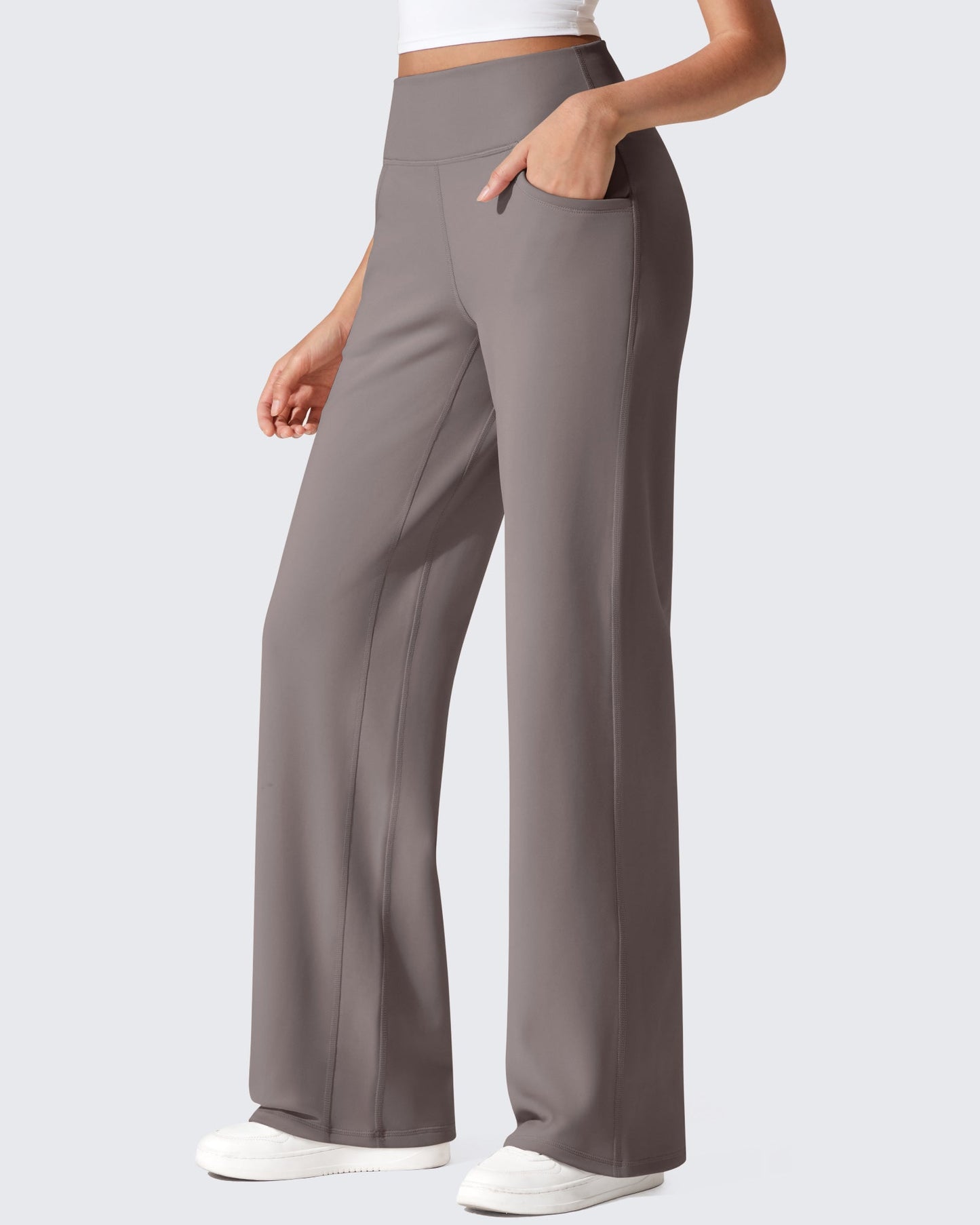 Fleece Lined High-Waist Loose Sweatpants