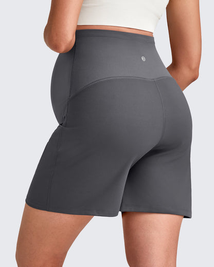 Over The Belly Pregnancy Athletic Shorts 6''