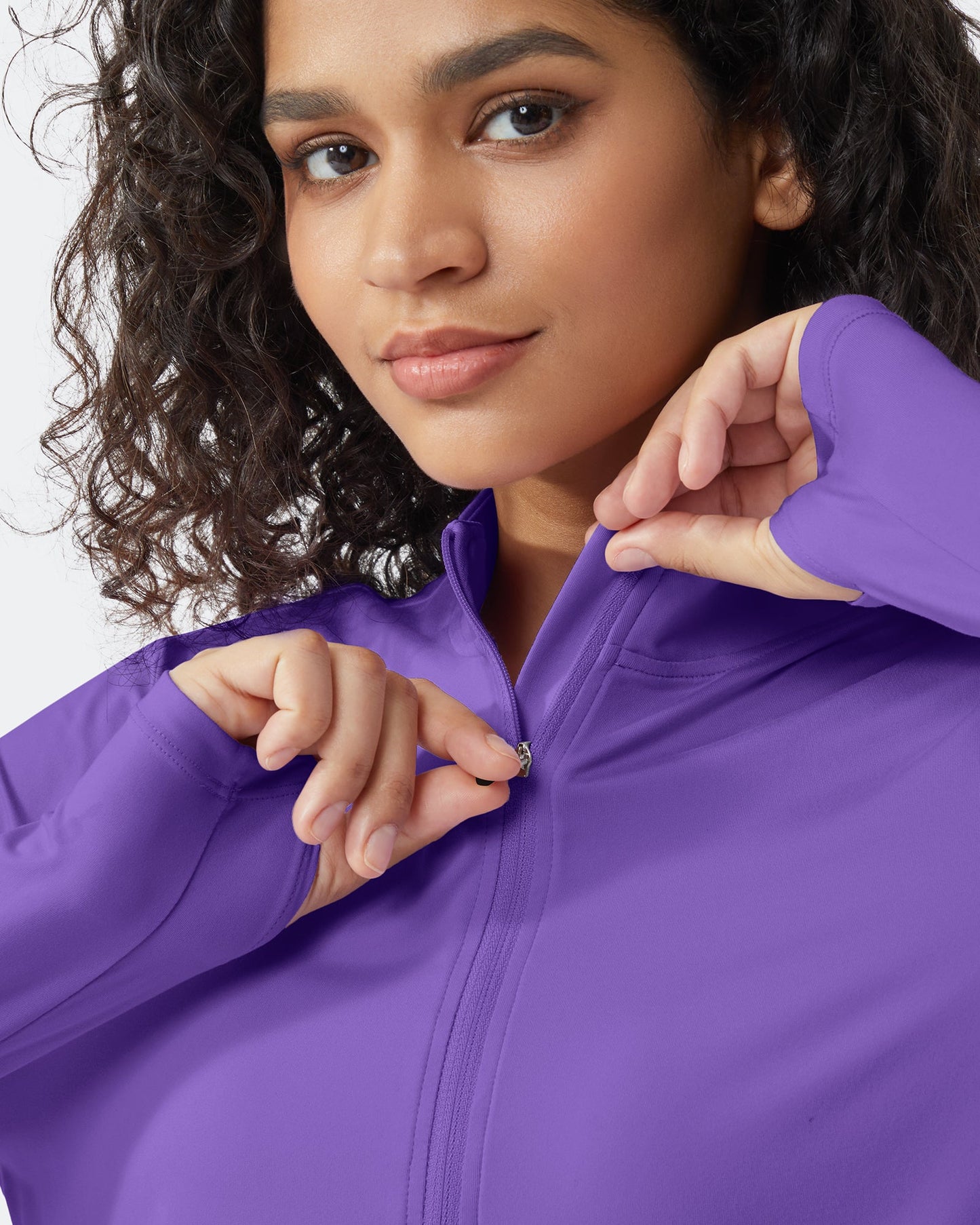 Quick Dry High Neck Sun Half Zip Workout Tops