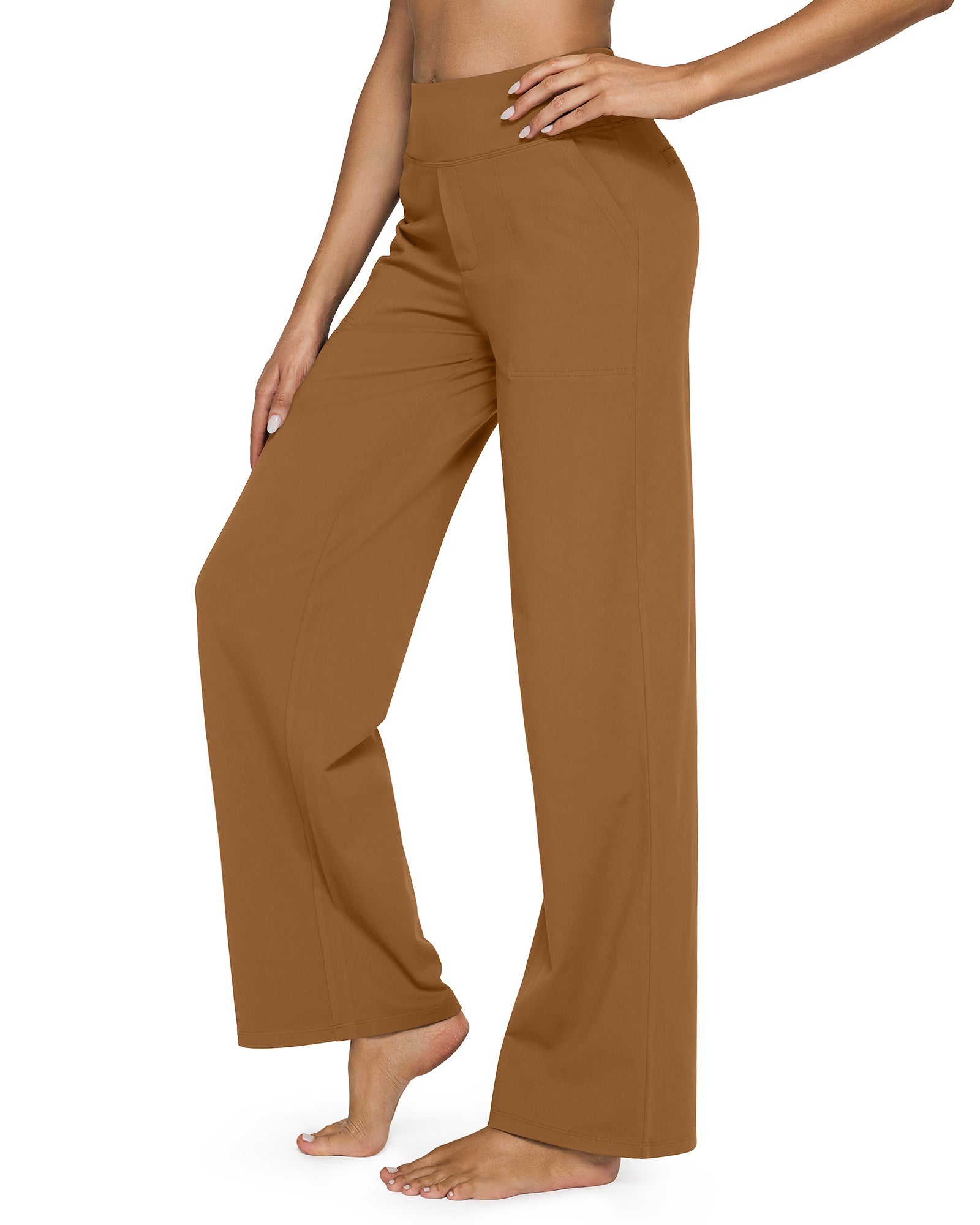 G4free Loose High-Waist Business Casual Pants #brown-sugar
