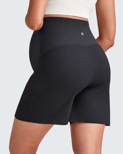 Over The Belly Pregnancy Athletic Shorts 6''