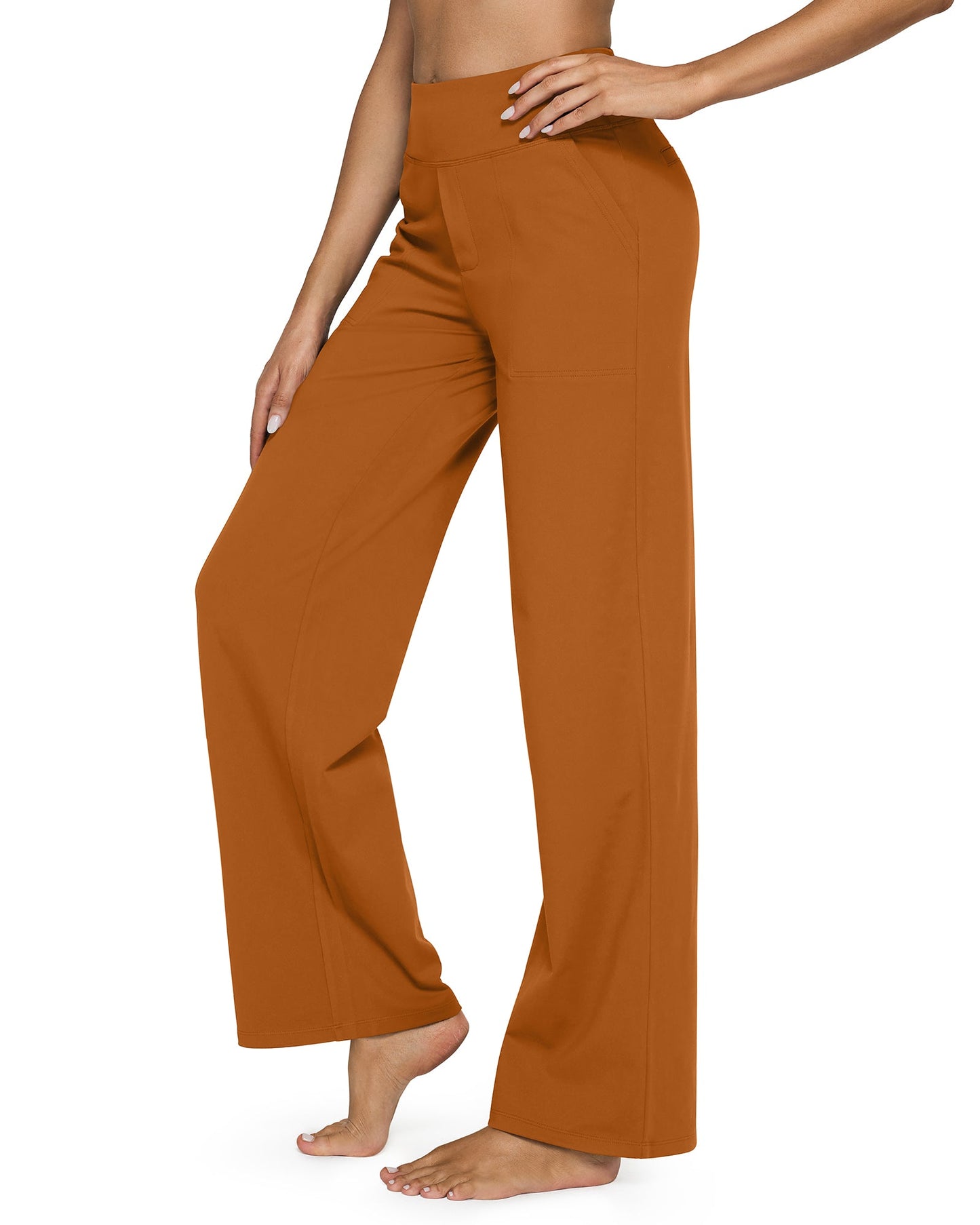 G4free Loose High-Waist Business Casual Pants #brown-sugar