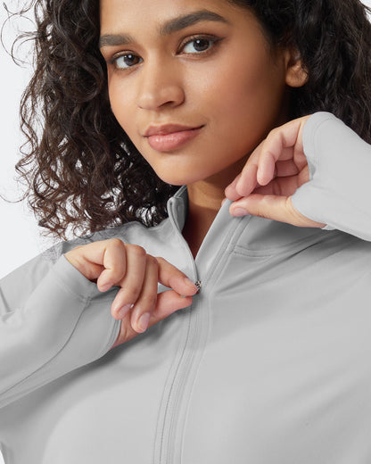 Quick Dry High Neck Sun Half Zip Workout Tops