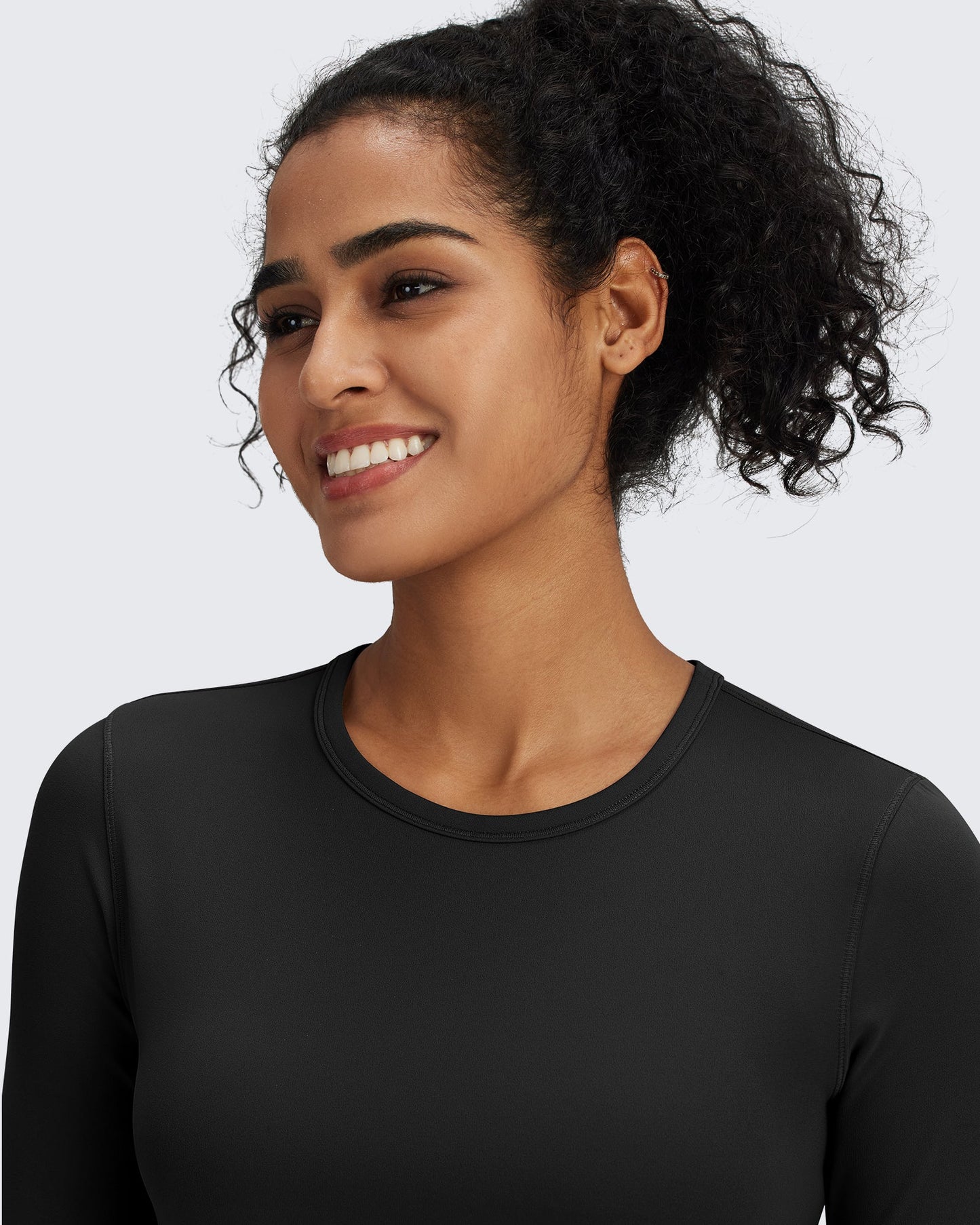 G4Free Activewear BareFeel Slim High Crew Neck Cropped Long Sleeve #