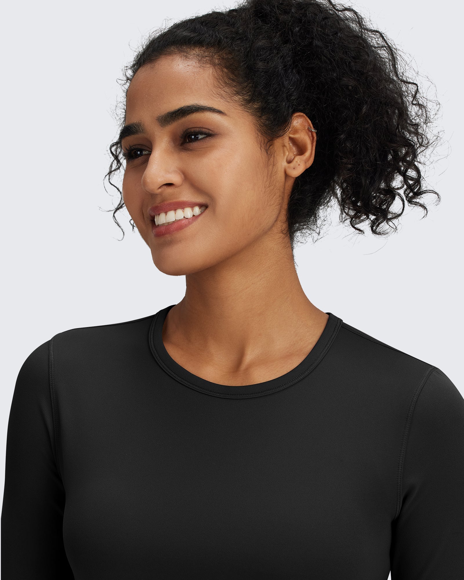 G4Free Activewear BareFeel Slim High Crew Neck Cropped Long Sleeve #