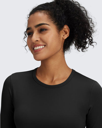 G4Free Activewear BareFeel Slim High Crew Neck Cropped Long Sleeve #