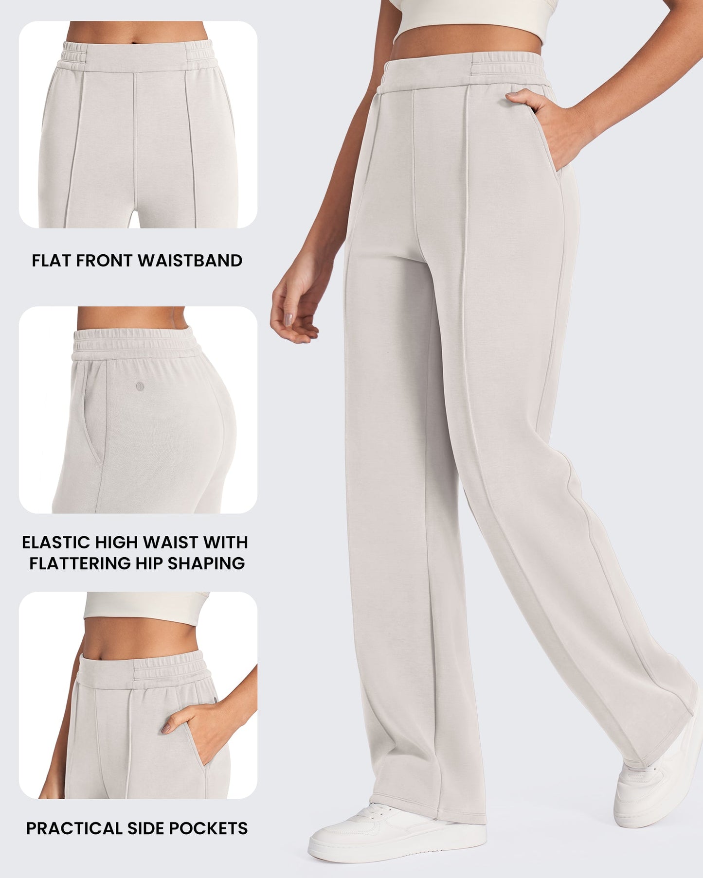 Smoofit Loose High-Rise Elastic Dressy Pants 33