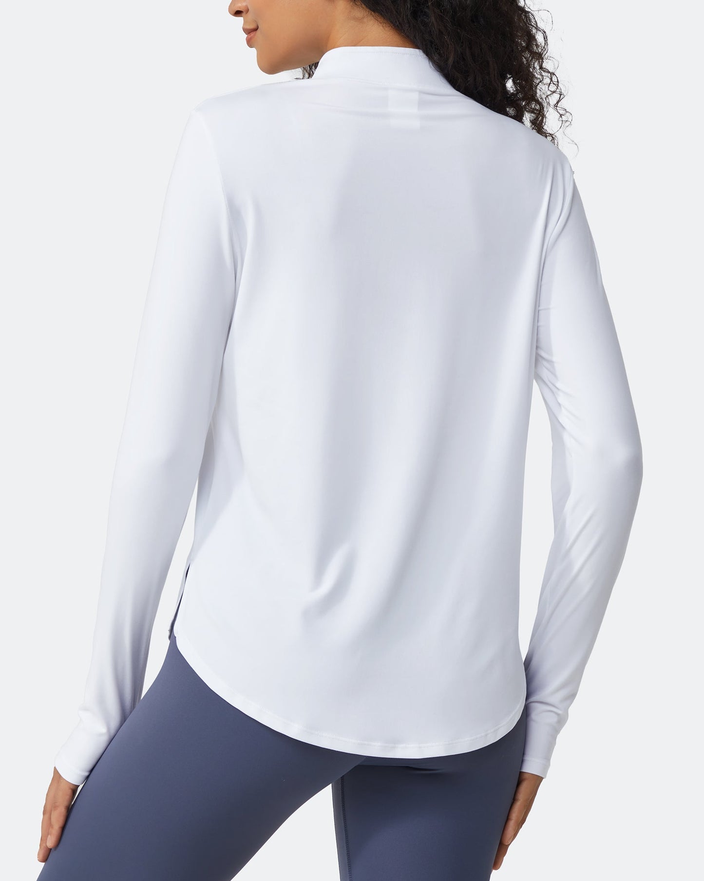 Quick Dry High Neck Sun Half Zip Workout Tops