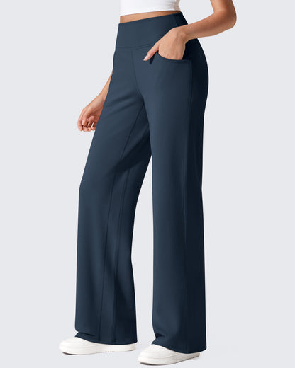 Fleece Lined High-Waist Loose Sweatpants