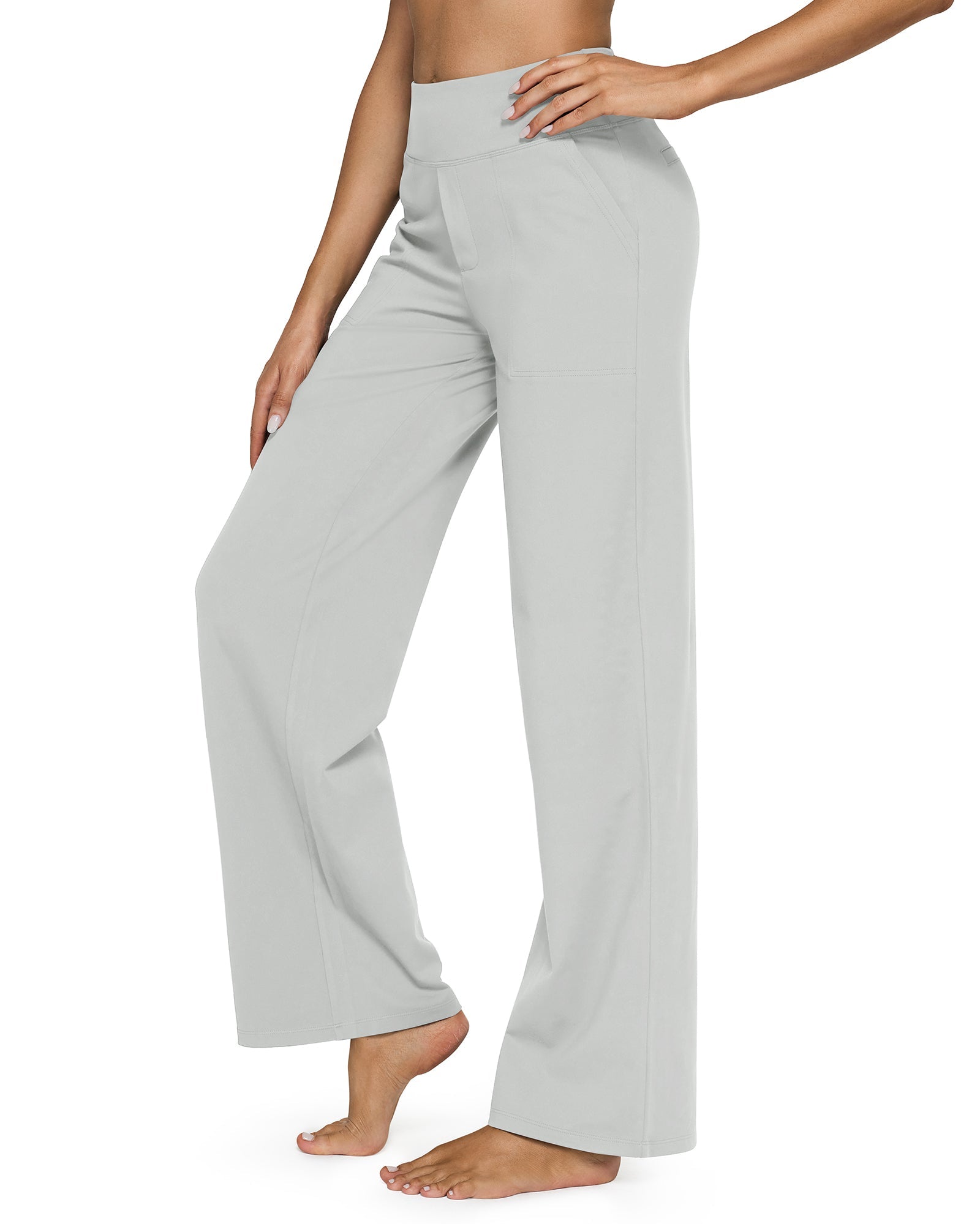 G4free Loose High-Waist Business Casual Pants #grey