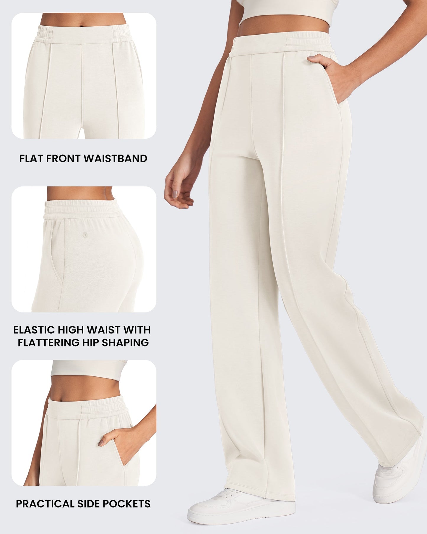 Smoofit Loose High-Rise Elastic Dressy Pants 33