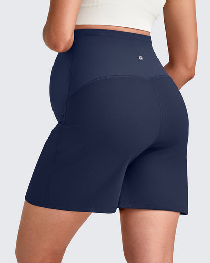 Over The Belly Pregnancy Athletic Shorts 6''