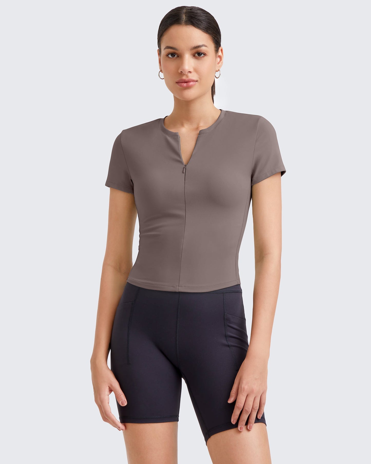 G4Free Activewear BareFeel Half Zip Slim Fit Athletic Shirts #Black / S-Black / M-Black / L-Black / XL-Black / XS-Dark Grey / S-Dark Grey / M-Dark Grey / L-Dark Grey / XL-Dark Grey / XS