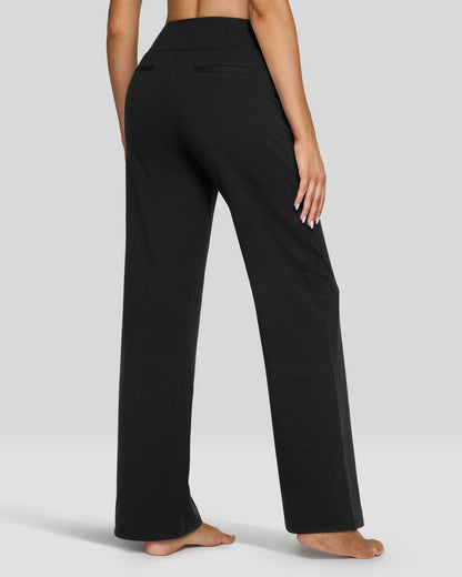 G4free Loose High-Waist Business Casual Pants #Black