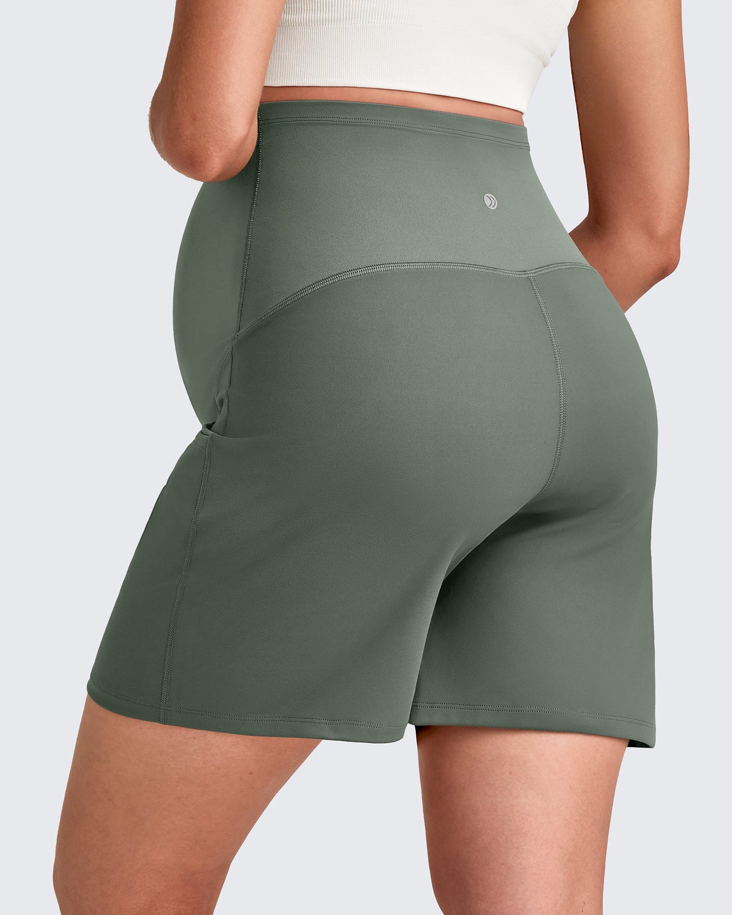 Over The Belly Pregnancy Athletic Shorts 6''