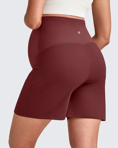 Over The Belly Pregnancy Athletic Shorts 6''