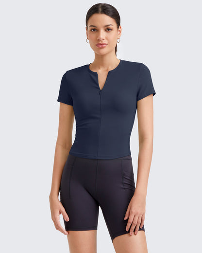 G4Free Activewear BareFeel Half Zip Slim Fit Athletic Shirts #Black / S-Black / M-Black / L-Black / XL-Black / XS-Dark Grey / S-Dark Grey / M-Dark Grey / L-Dark Grey / XL-Dark Grey / XS