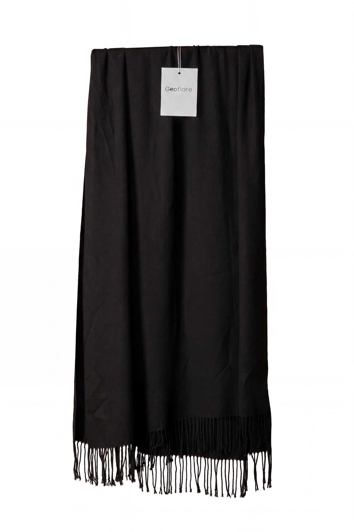 Geoflora Classic Solid Color Fringed Shawl