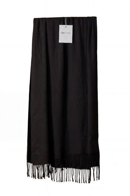 Geoflora Classic Solid Color Fringed Shawl