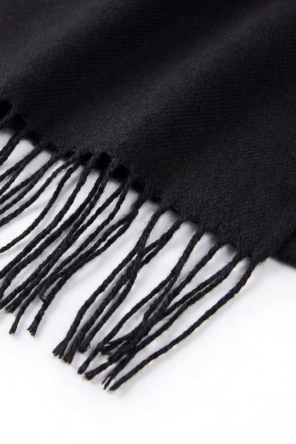 Geoflora Classic Solid Color Fringed Shawl