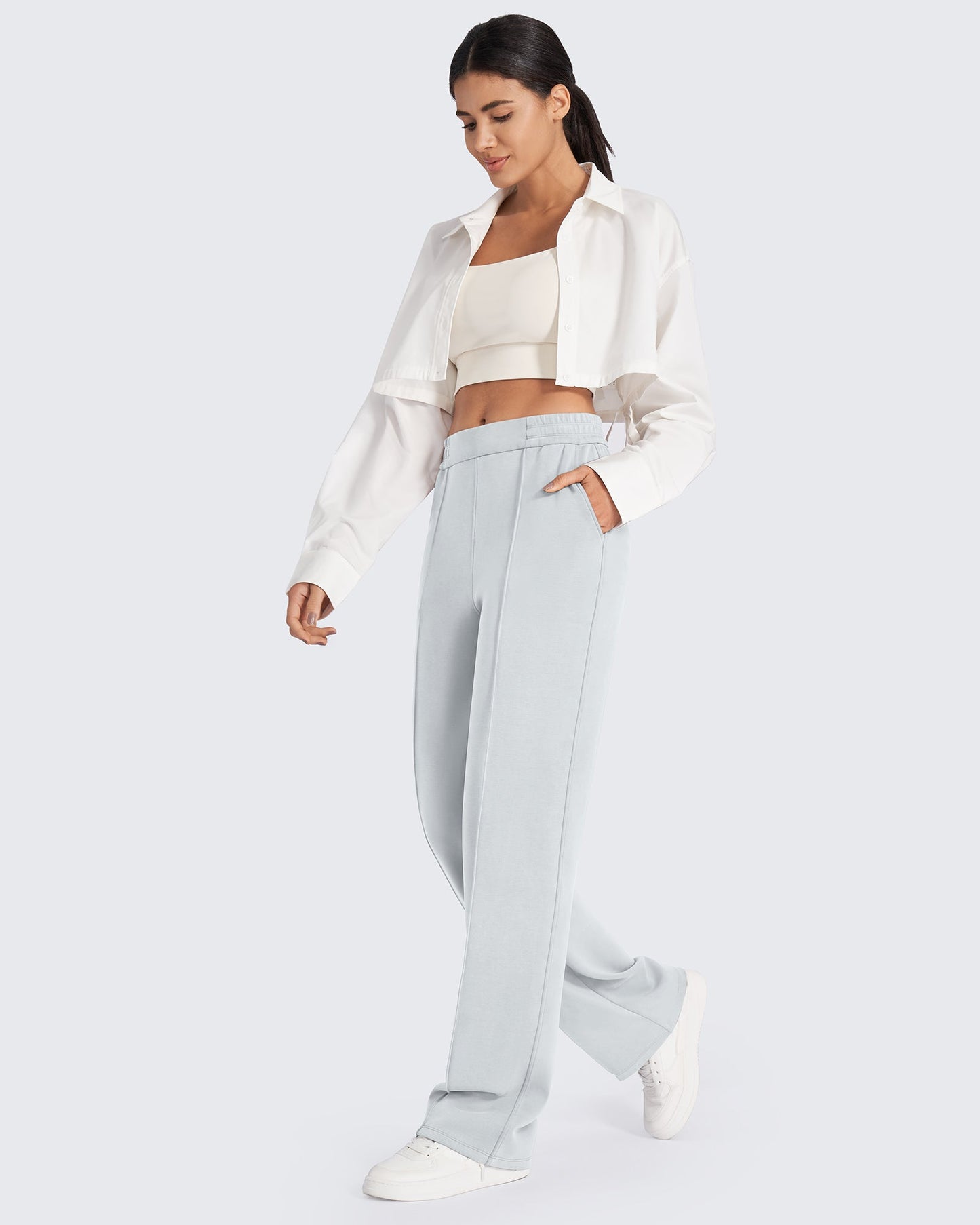 Smoofit Loose High-Rise Elastic Dressy Pants 33