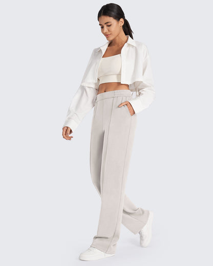 Smoofit Loose High-Rise Elastic Dressy Pants 33