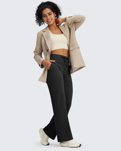 Fleece Lined High-Waist Drawstring Pants