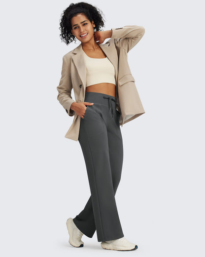 Fleece Lined High-Waist Drawstring Pants