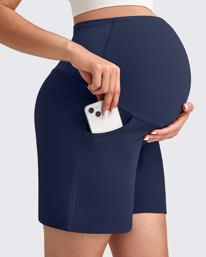 Over The Belly Pregnancy Athletic Shorts 6''