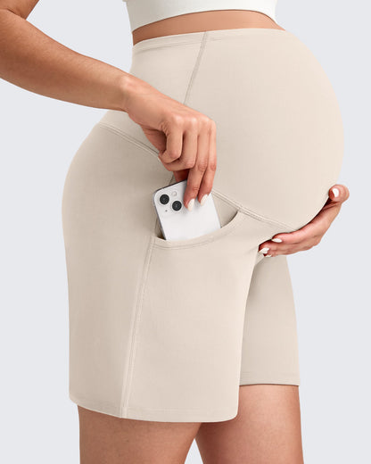Over The Belly Pregnancy Athletic Shorts 6''