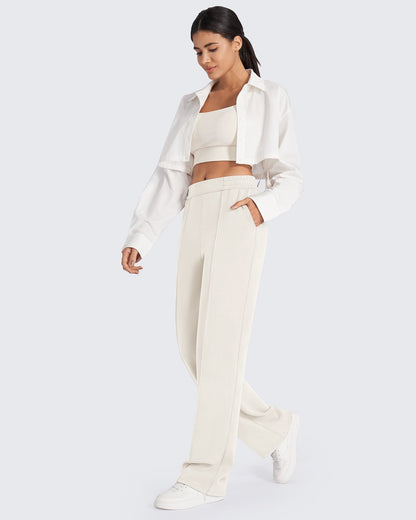Smoofit Loose High-Rise Elastic Dressy Pants 33