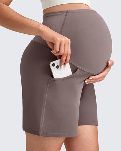 Over The Belly Pregnancy Athletic Shorts 6''